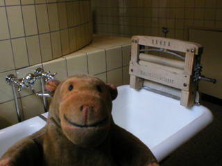 Mr Monkey examining the servants laundry facilities