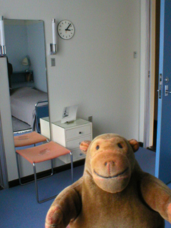 Mr Monkey looking around Magdalena Sonneveld's bedroom