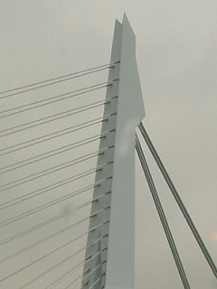 The top of the pylon of the Erasmusbrug