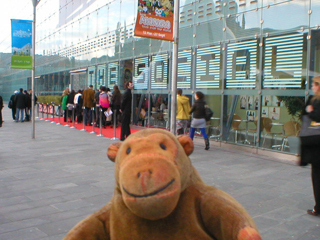 Mr Monkey arriving at the launch party