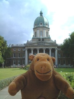 Mr Monkey outside the Imperial War Museum