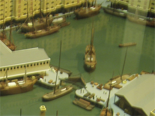 A close up of St Katherine's Dock