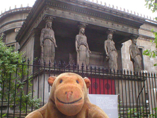 Mr Monkey looking at St Pancras parish church