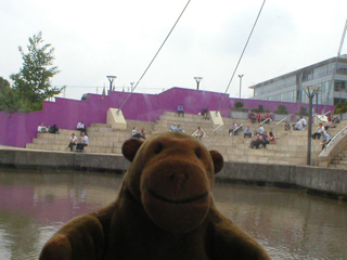 Mr Monkey approaching the Temple Meads ferry stop