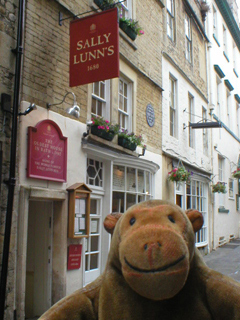 Mr Monkey outside Sally Lunn's