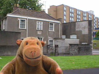 Mr Monkey looking at Chatterton's birthplace