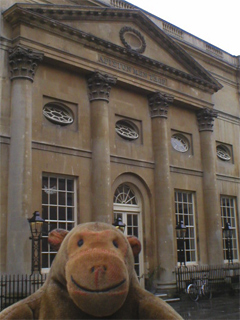 Mr Monkey looking at the front of the Pump Room