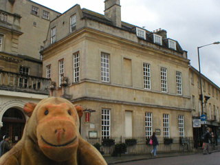 Mr Monkey looking at the Beau Nash house