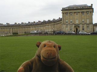 Mr Monkey looking at the Royal Crescent