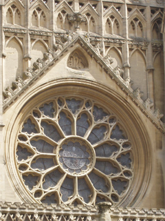 The rose window over the west doors