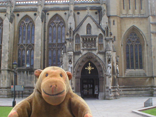 Mr Monkey approaching the north porch