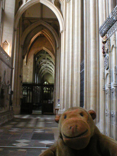 Mr Monkey looking west down the south aisle