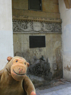 Mr Monkey inspecting the conduit outside St. John on the Wall