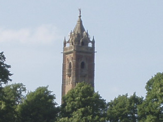 Cabot Tower seen over the trees of Brandon Hill