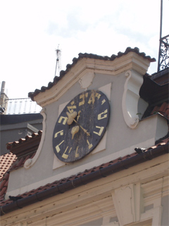 The Hebrew clock on the Jewish town hall