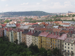 Housing in the valley below the Vyšehrad metro station