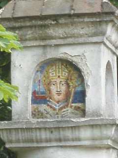 A mosaic icon on the plague pillar