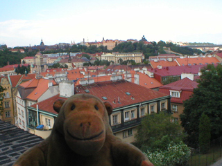 Mr Monkey looking down from walls of Vyšehrad