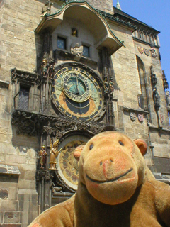 Mr Monkey looking at the Astronomical Clock