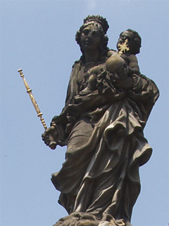 A 1709 statue of the Madonna