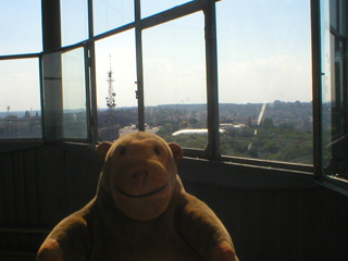Mr Monkey on the top floor of the Observation Tower