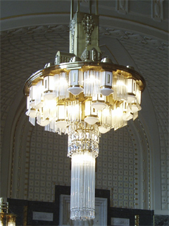 A light fitting inside the Municipal House