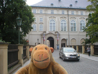 Mr Monkey crossing the bridge to the north gate