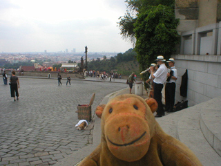 Mr Monkey watching Charles Bridge get closer