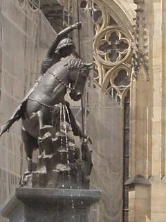 The statue of St George slaying a dragon