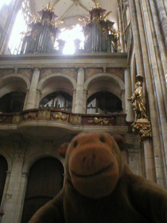 Mr Monkey looking at the organ