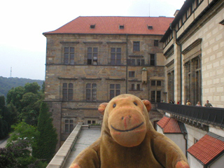 Mr Monkey looking at the Ludvik Wing of the Old Royal Palace