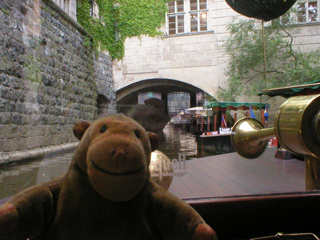 Mr Monkey approaching the tunnel under Knights of the Cross Square