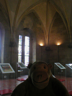 Mr Monkey looking around the second floor chamber