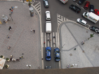 Looking straight down from the Powder Tower