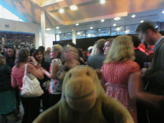 Mr Monkey in the middle of the crowd before the awards