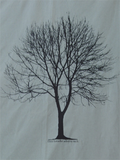 'Trees breathe adverts suck' - one of Jai Redmond's Spring Shrouds