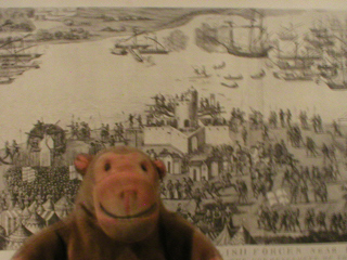 Mr Monkey looking at the Cowdray House painting of Southsea Castle