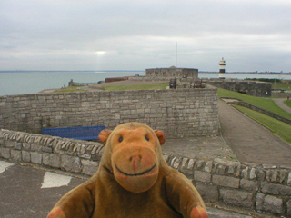 Mr Monkey looking at the castle from the east