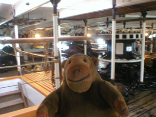 Mr Monkey looking around the main deck