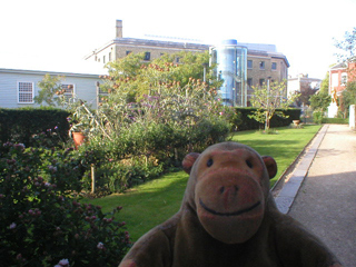 Mr Monkey looking around the Porter's Lodge Garden