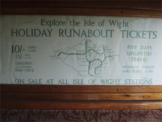 A vintage map showing railway services on the Isle of Wight