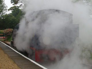 The Waggoner surrounded by clouds of steam