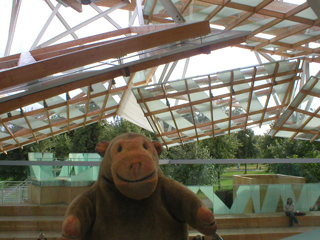 Mr Monkey looking down from the upper platform of the Pavilion