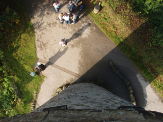 A view straight down from the Prospect Tower