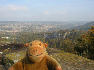 Mr Monkey looking towards Matlock from the Prospect Tower