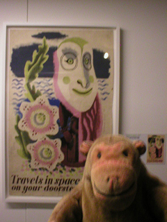 Mr Monkey looking at the artwork for Travels In Space