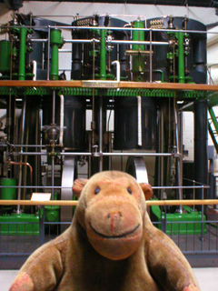 Mr Monkey looking at the Hathorn Davey engine