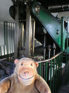 Mr Monkey looking at the beam of the Maudslay engine