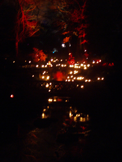 The Dene illuminated with fires