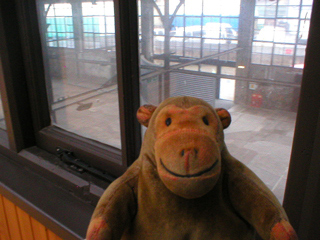 Mr Monkey looking down at the boiler department